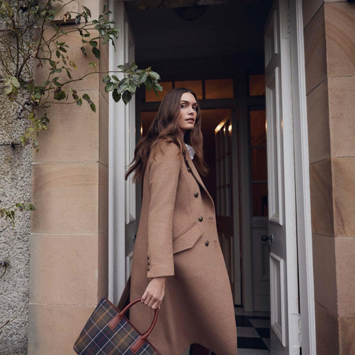 Camel Barbour Womens Cottesmore Wool Jacket Lifestyle
