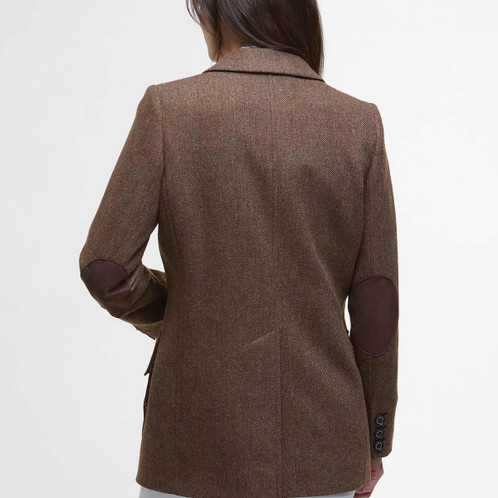 Military Brown Barbour Womens Elm Tailored Jacket Back