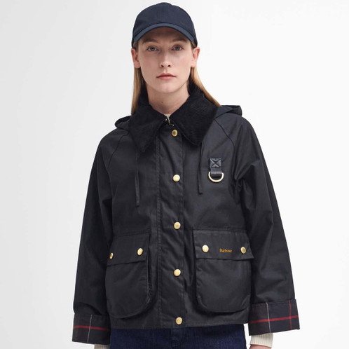 Black Classic Barbour Womens Reighton Wax Jacket model