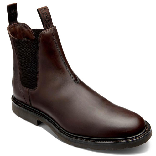 Dark Brown Waxy Leather Loake Tintagel Chelsea Boot