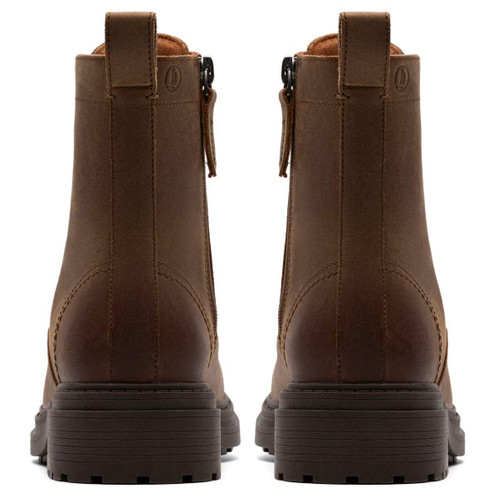 Walnut Leather Clarks Womens Orinoco3 Style Lace-Up Boots Heel