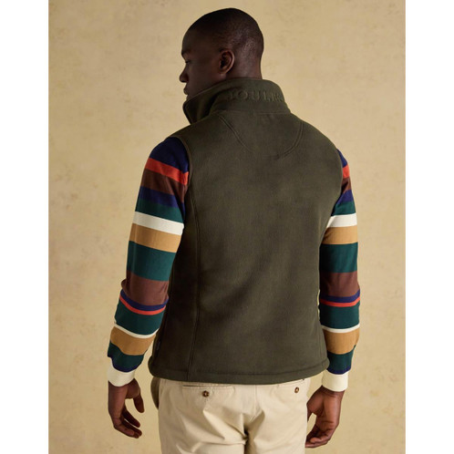 Green Joules Mens Heritage Fleece Gilet On Model Rear