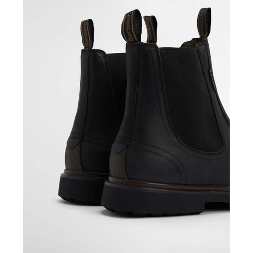 Black Barbour Mens Hale Chelsea Boot Back