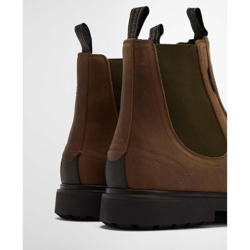 Dark Brown Barbour Mens Hale Chelsea Boot Back