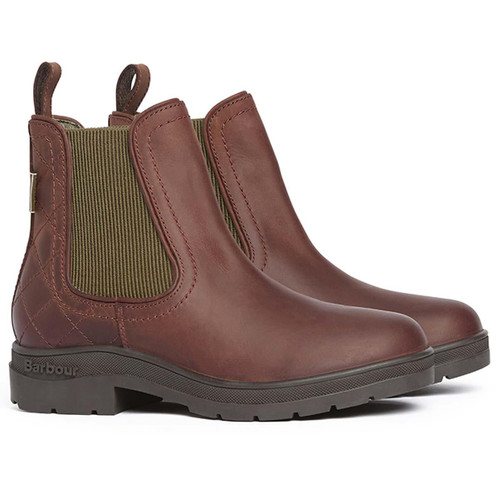 Mahogony/Chocolate Nubuck Barbour Womens Amble Chelsea Boot
