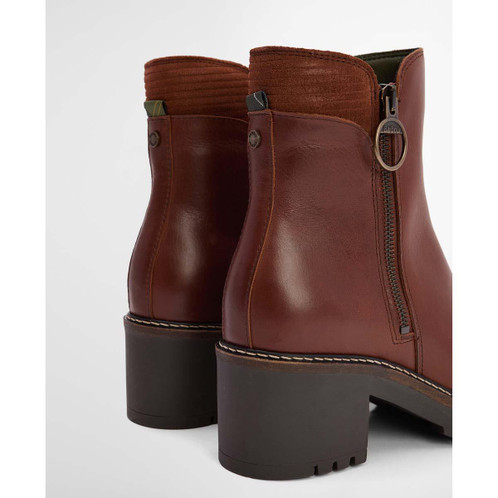 Chestnut Barbour Womens Dahlia Heeled Boot Back