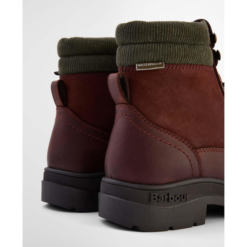 Mahogony/Chocolate Nubuck Barbour Womens Laurelle Lace Up Boot Back