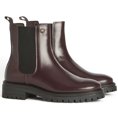 Cherry Glace Barbour Womens Marla Chelsea Boot