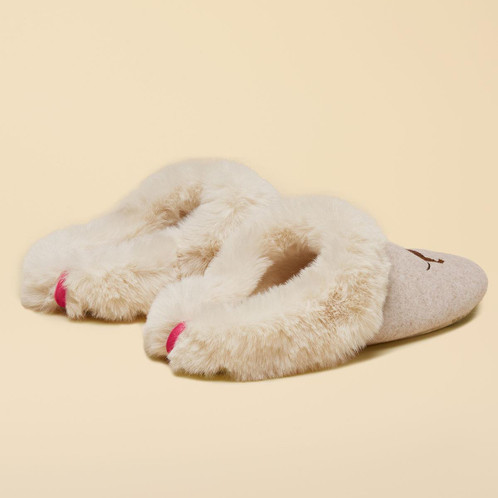 Oatmeal Joules Womens Slippet Slippers Rear