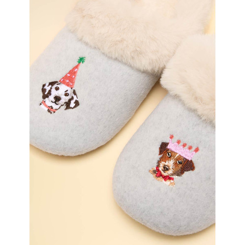 Grey Joules Womens Slippet Slippers Top View