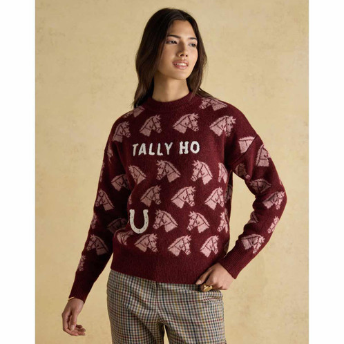 Red Joules Womens Tally Ho Jumper On Model
