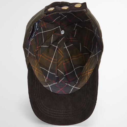 Olive/Brown Barbour Mens Ashby Cap Lining