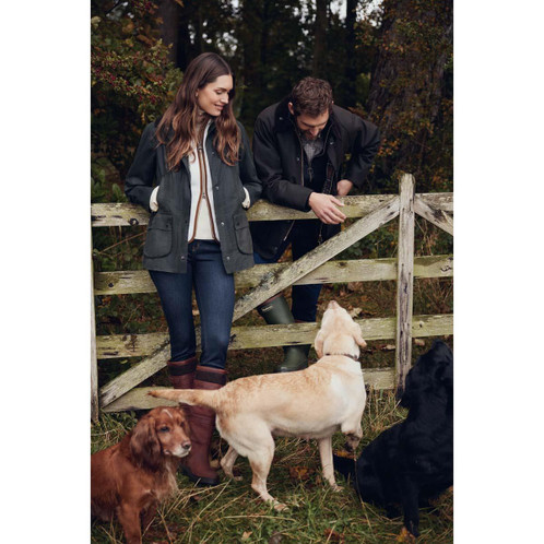 Mahogony/Chocolate Nubuck Barbour Womens Beaconsfield Tall Boot Lifestyle