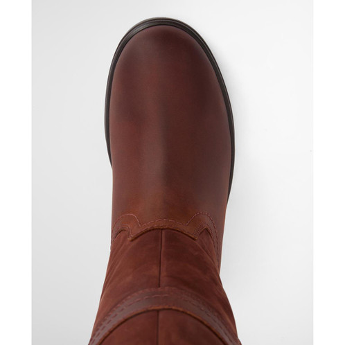 Mahogony/Chocolate Nubuck Barbour Womens Beaconsfield Tall Boot Top of foot