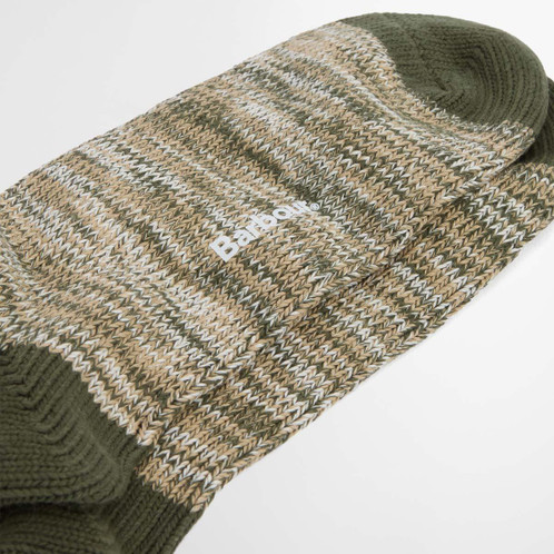 Olive Mix Barbour Mens Bedrock Boot Socks Sole