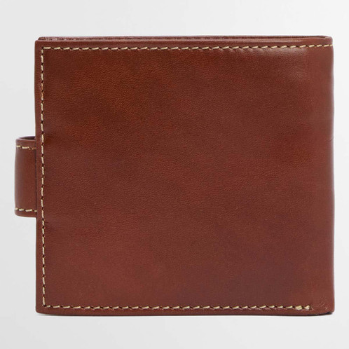 Heritage Brown Barbour Mens Bolam Leather Wallet Back