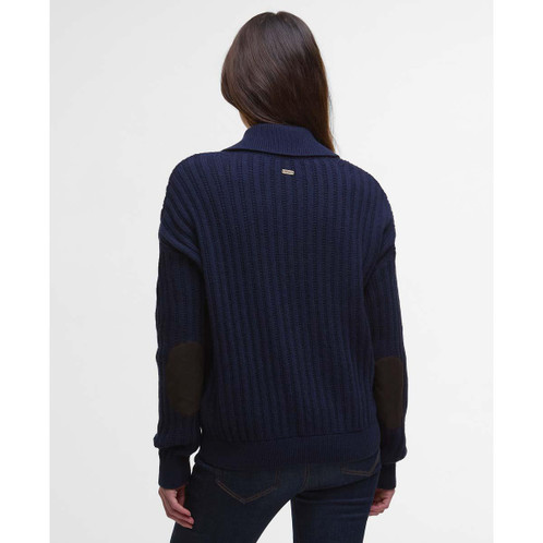 Navy Barbour Womens Norham Knitted Jumper Back
