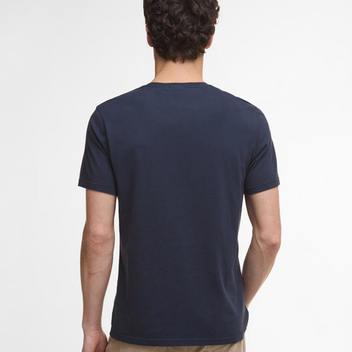 Navy Barbour Mens Hollins Applique T-Shirt Back