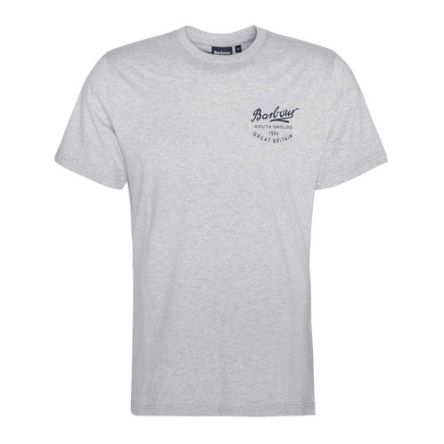 Grey Marl Barbour Mens Script Graphic T-Shirt