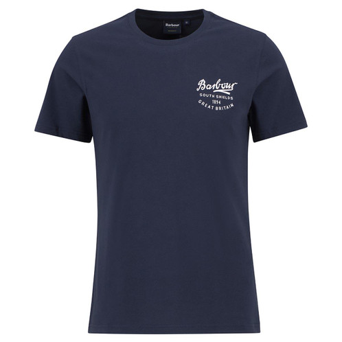 Navy Barbour Mens Script Graphic T-Shirt