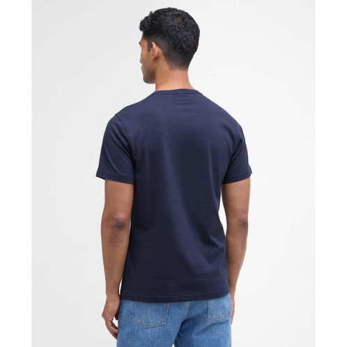 Navy Barbour Mens Script Graphic T-Shirt Back