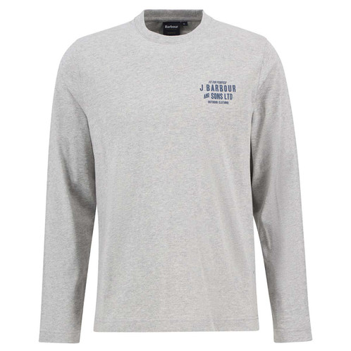 Grey Marl Barbour Mens Pointer LS Graphic T-Shirt