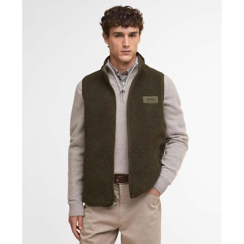 Fern Barbour Mens Reversible Fleece Gilet On Model