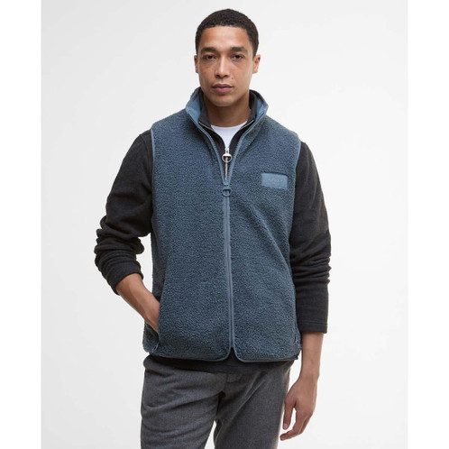 Bluestone Barbour Mens Reversible Fleece Gilet On Model