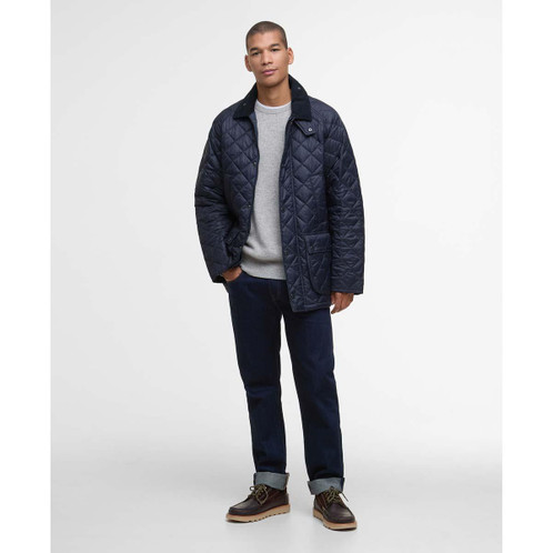 Navy Barbour Mens Essential Bedale Quilted Gilet Open