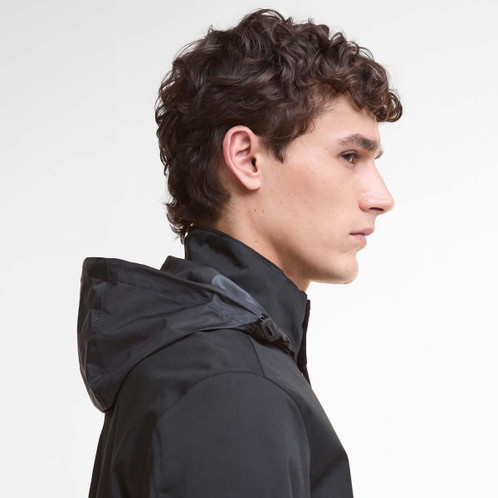 Black Barbour Mens Chelsea Waterproof Jacket Hood