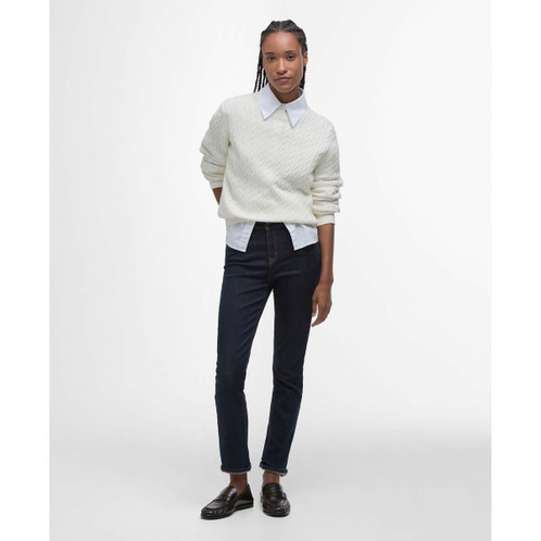 Rinse Wash Barbour Womens Essential Slim Jeans On Model