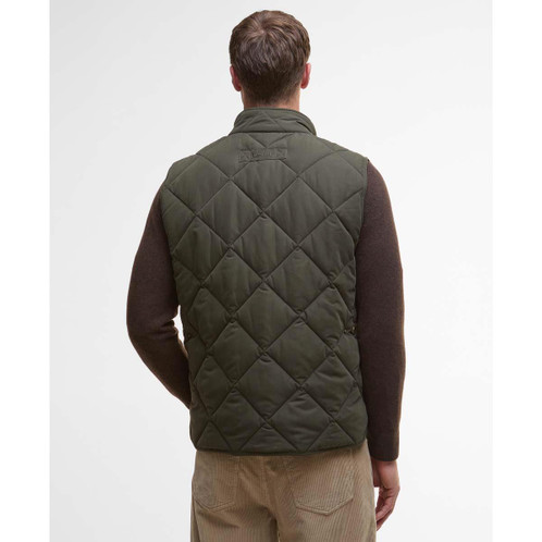 Barbour Mens Winter Lowerdale Quilted Gilet Dark Olive back
