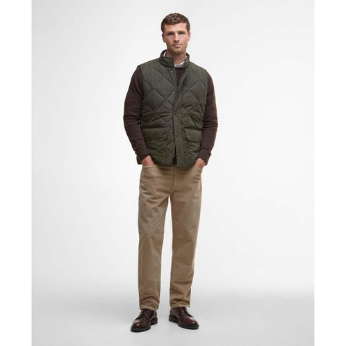Barbour Mens Winter Lowerdale Quilted Gilet Dark Olive full shot