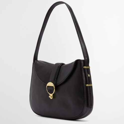 Black Barbour Womens Alder Leather Sling Bag Full Bag