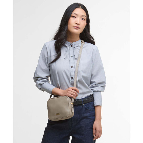 Dune Barbour Womens Daphne Leather Crossbody Bag On Model