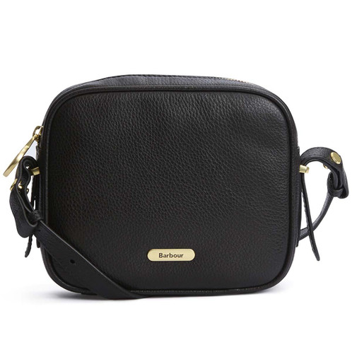Black Barbour Womens Daphne Leather Crossbody Bag