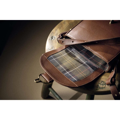 Brown Barbour Womens Elm Leather Crossbody Bag Open