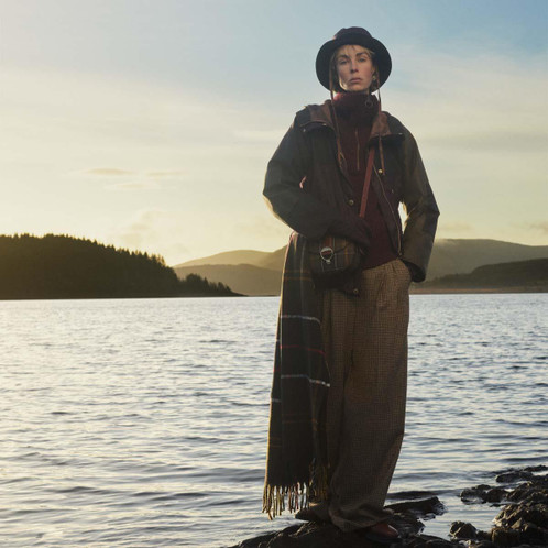 Classic Tartan Barbour Womens Elm Tartan Crossbody Bag Lifestyle