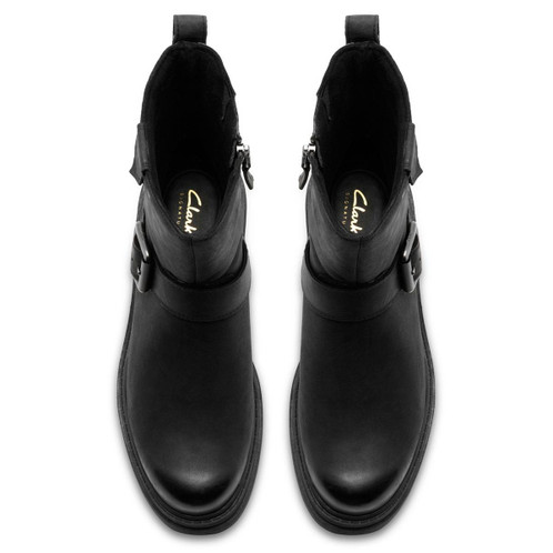Black Leather Clarks Womens Orinoco3 Bay Boot Top View