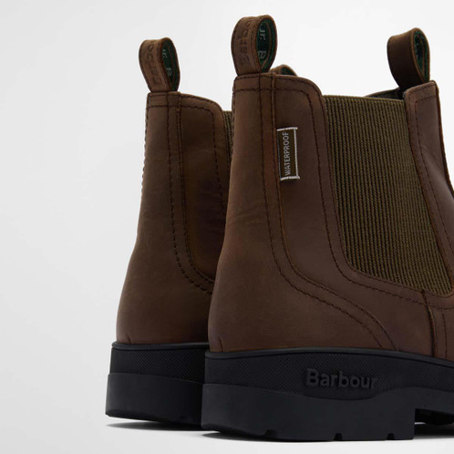 Dark Brown Barbour Mens Turnbull Chelsea Boot Back
