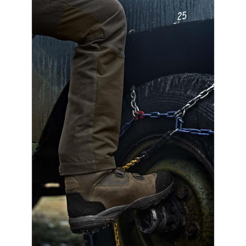 Willow Green/Brown Harkila Mens Hill Trousers Lifestyle Detail