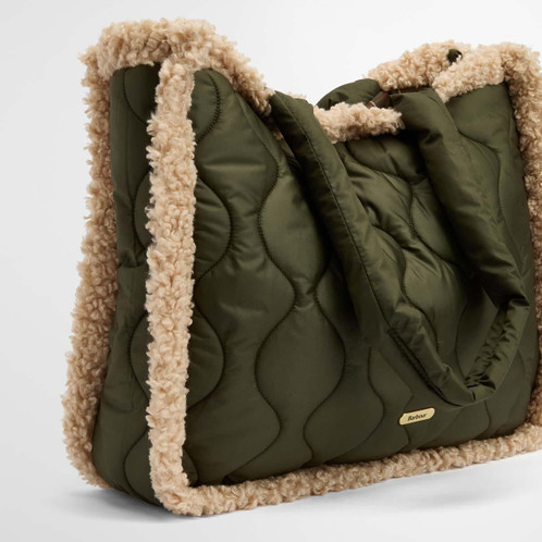 Olive Barbour Marnie Quilt Tote Bag Front