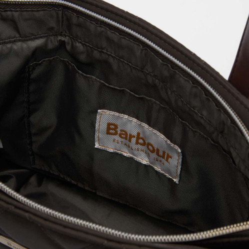 Olive Barbour Womens Mini Quilted Tote Bag Inside