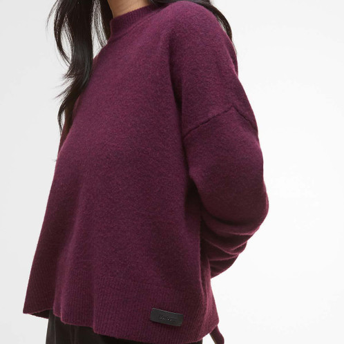 Black Cherry Barbour Womens Leonie Knitted Jumper Side