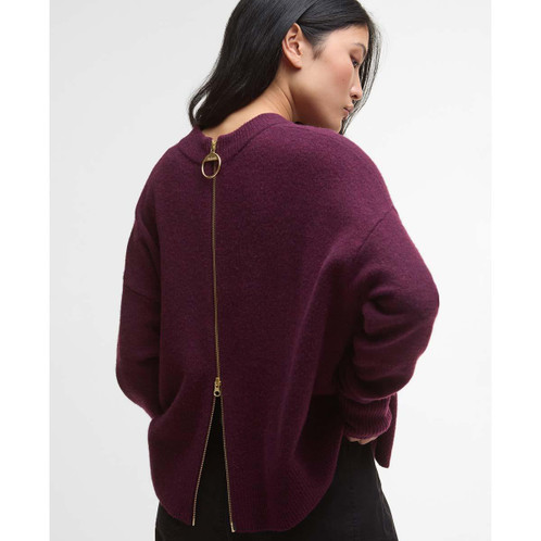 Black Cherry Barbour Womens Leonie Knitted Jumper Back