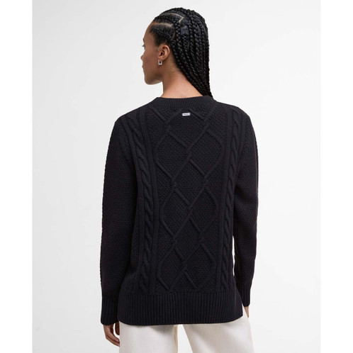 Black Barbour Womens Burne Crew Knitted Jumper Back