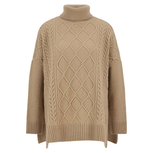 Pale Camel Barbour Womens Burne Knitted Cape