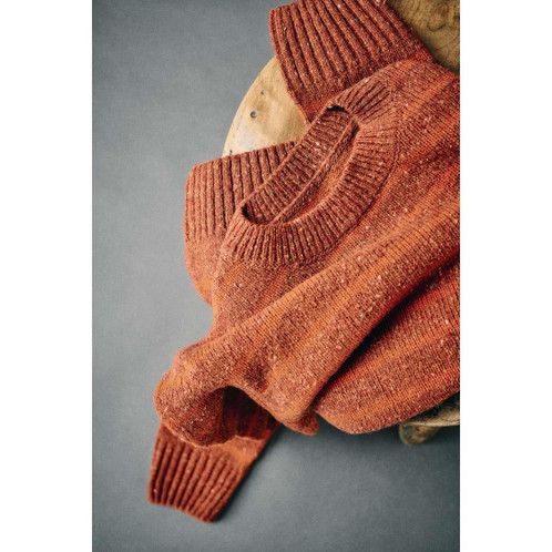 Burnt Orange Stripe Barbour Womens Claydon Knitted Jumper Lifestlye