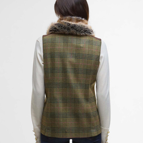 Arabesque/Brown Barbour Womens Rosemary Wool Gilet Back