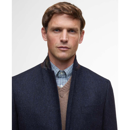 Navy Barbour Mens Godfrey Moons Shetland Blazer Front
